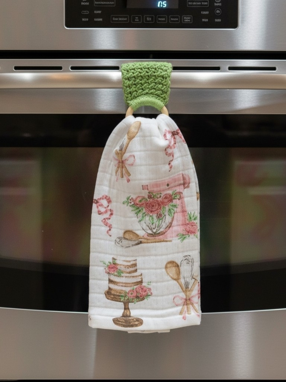 The Kitchen Collection 100% Cotton Hand Towel &  Crochet Holder NWOT